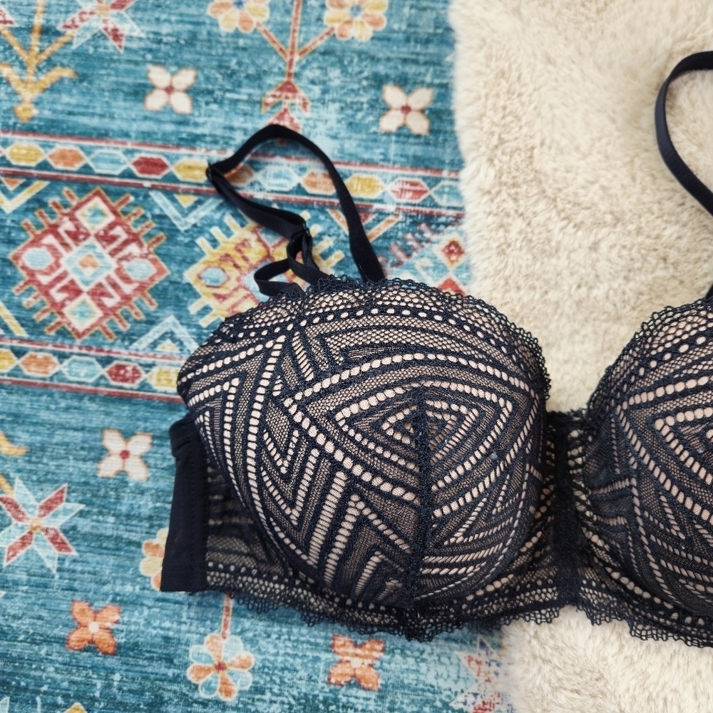 AdoreMe Black Patterned Bra 40C - Picture 2 of 9
